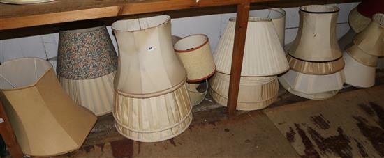 Large collection of lamp shades